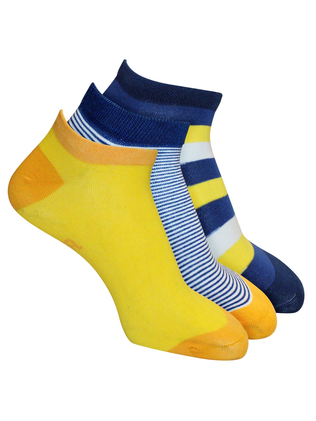 

Man Arden Men Pack Of 3 Ankle Length Cotton Socks, Yellow