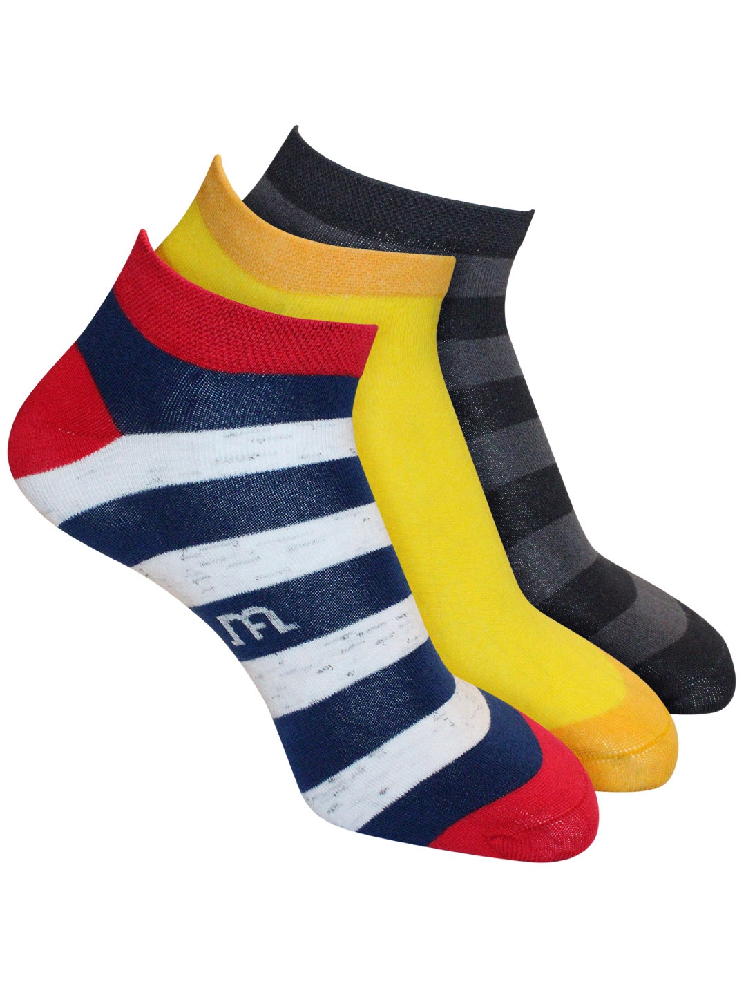 

Man Arden Men Pack Of 3 Patterned Designer Edition Cotton Ankle-Length Socks, Red