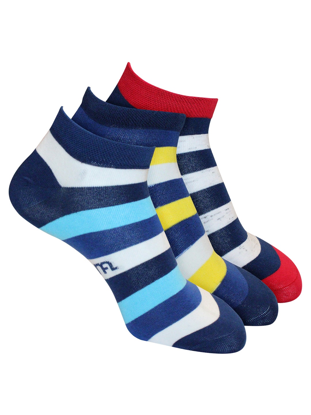 

Man Arden Men Pack Of 3 Ankle Length Cotton socks, Blue