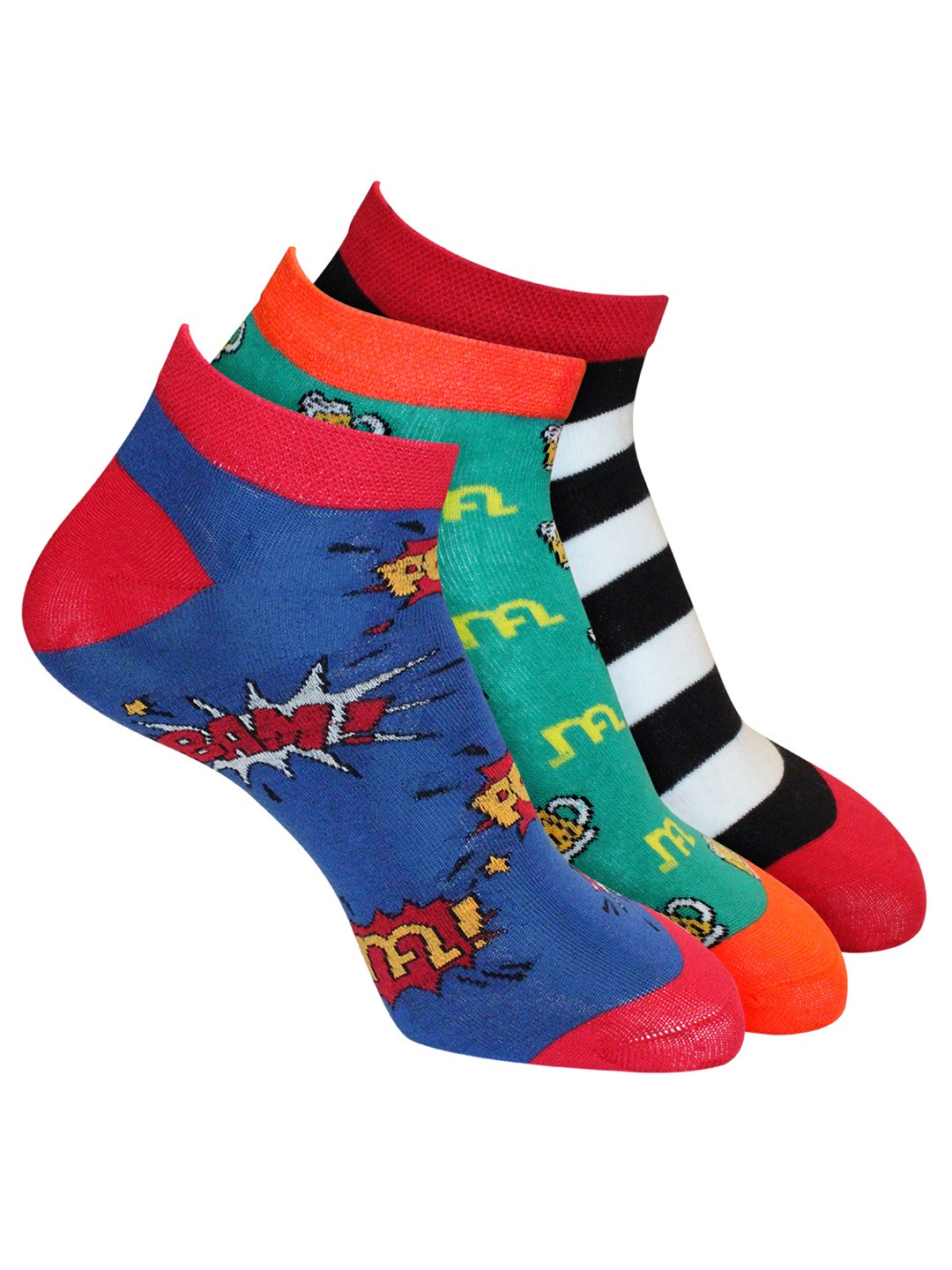 

Man Arden Men Pack Of 3 Ankle Length Cotton socks, Blue