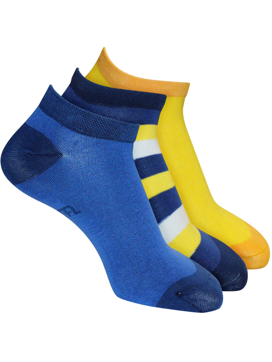 

Man Arden Men Pack Of 3 Ankle Length Cotton socks, Blue