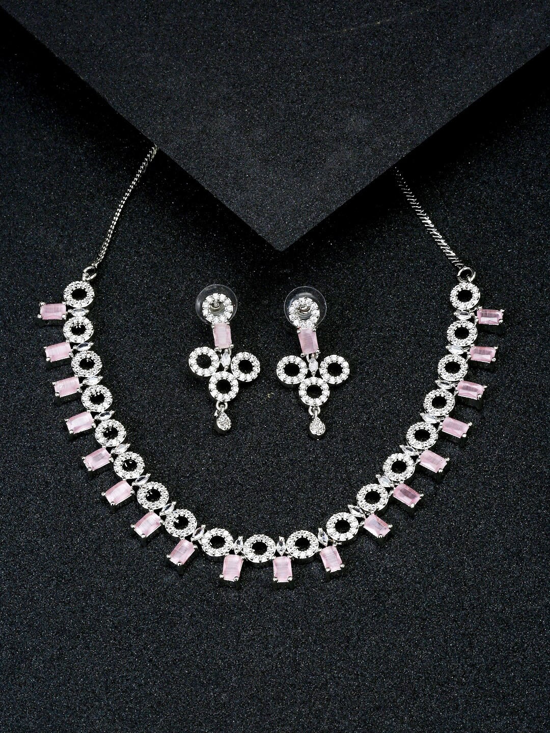 

YouBella Silver-Plated AD Studded Jewellery Set