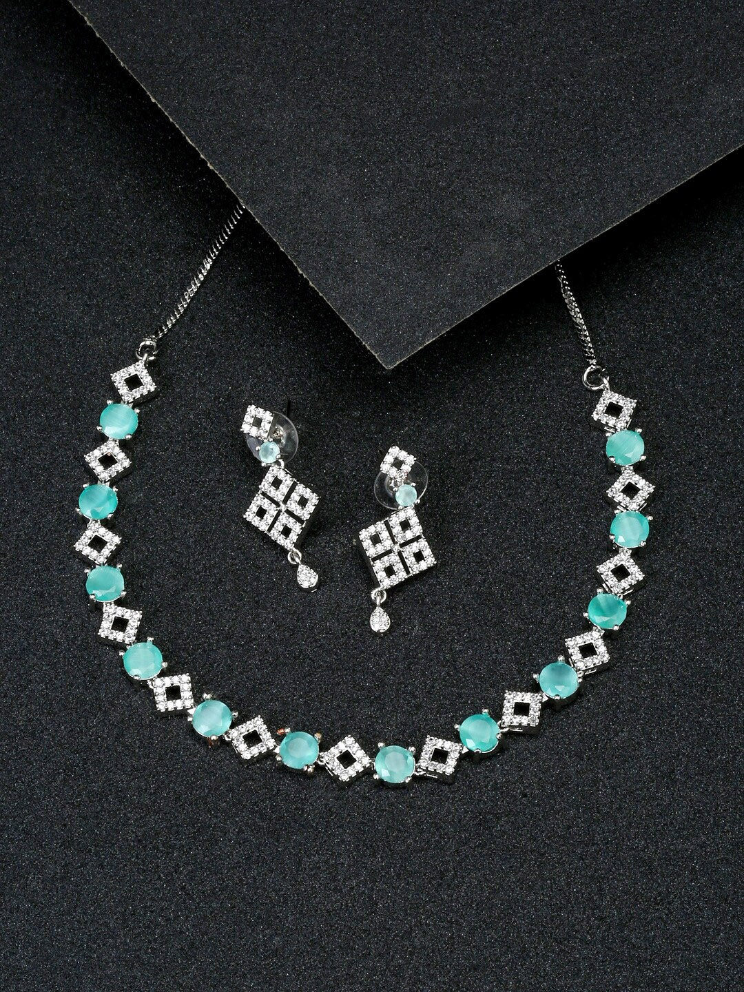 

YouBella Silver-Plated AD-Studded Jewellery Set