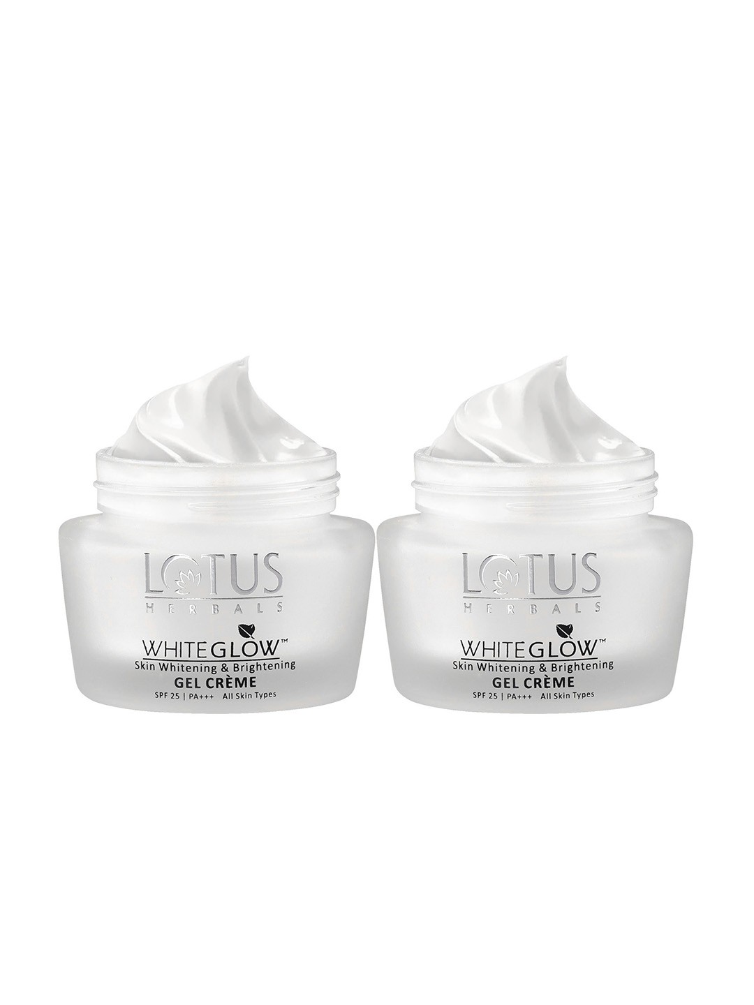

Lotus Herbals Set of 2 Whiteglow SPF 25 PA +++ Skin Whitening Gel Cream - 60 g Each, White