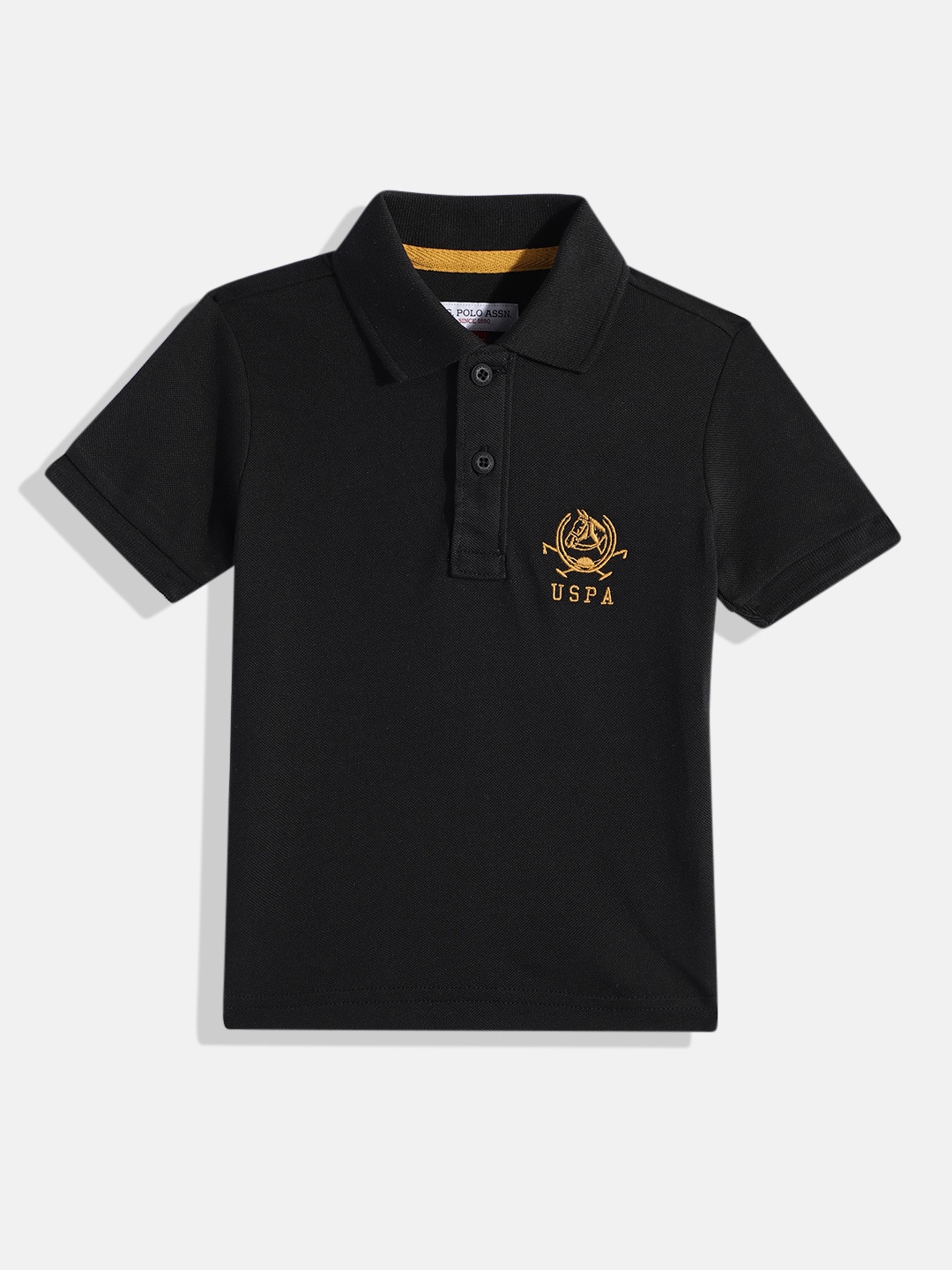 

U.S. Polo Assn. Kids Boys Pure Cotton Polo Collar T-shirt, Black