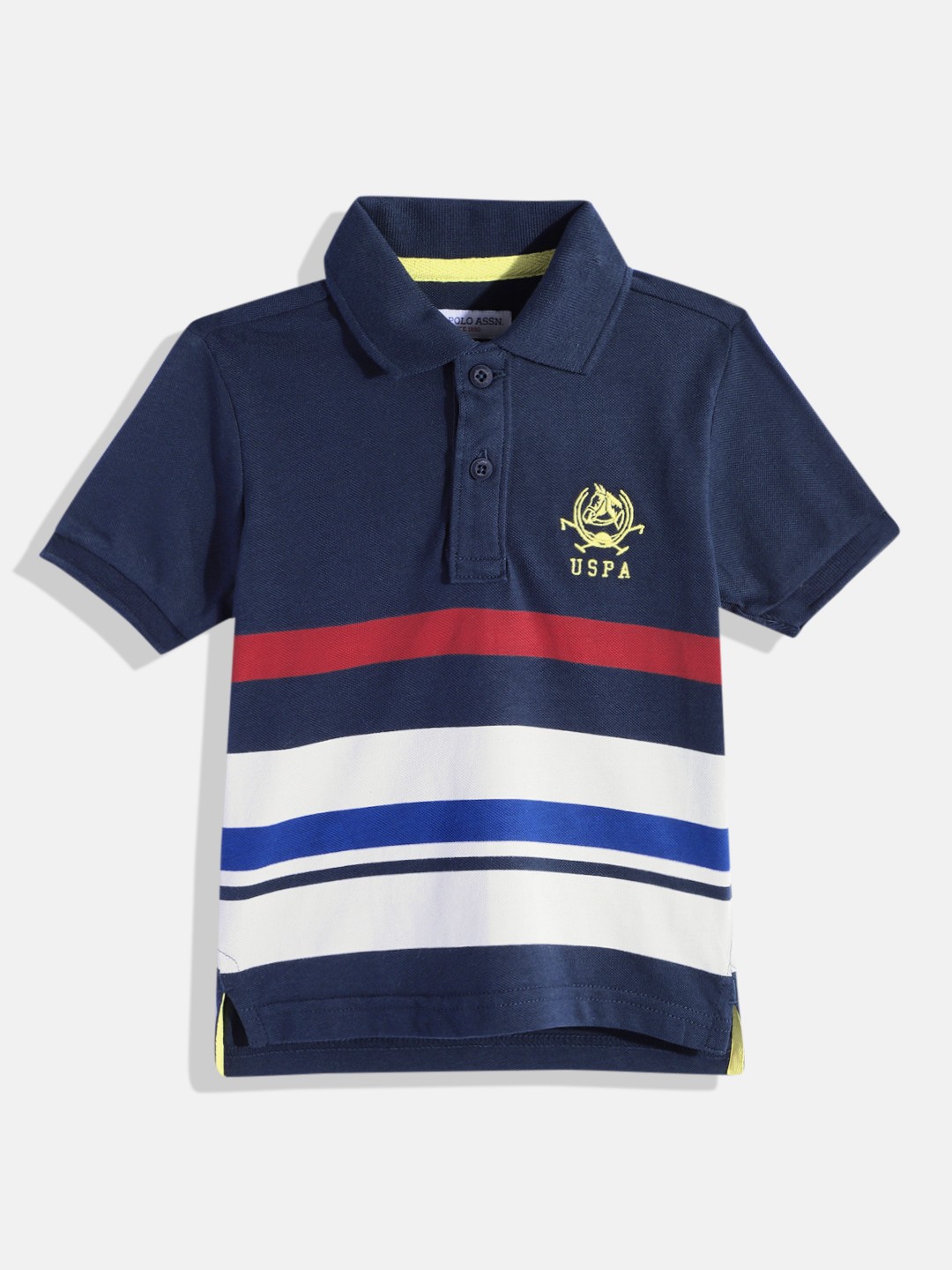 

U.S. Polo Assn. Kids Boys Striped Pure Cotton T-shirt, Navy blue