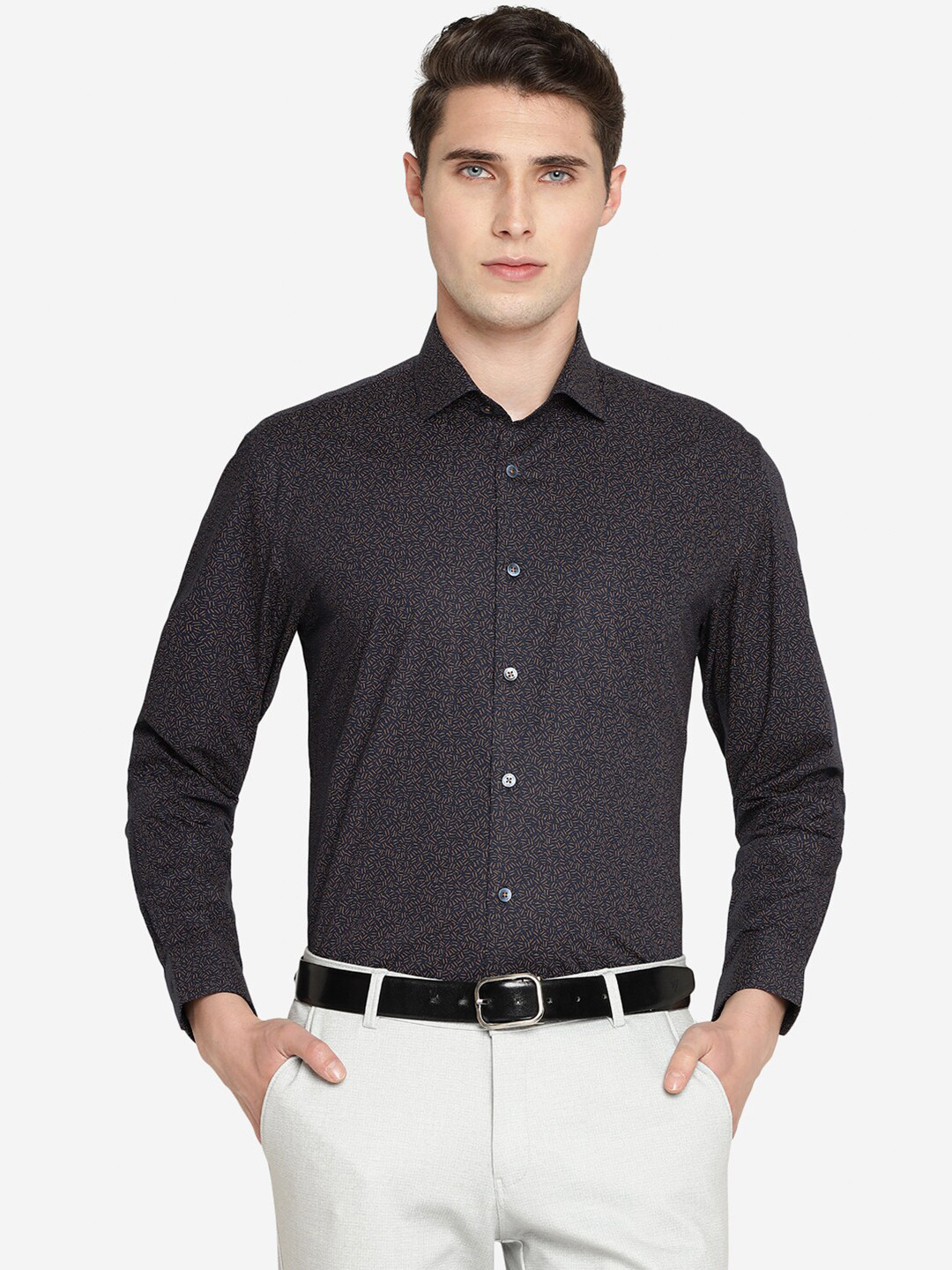 

JADE BLUE Men Ditsy Printed Opaque Formal Shirt