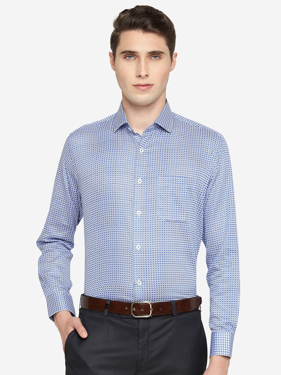 

JADE BLUE Conversational Printed Long Sleeves Cotton Formal Shirt