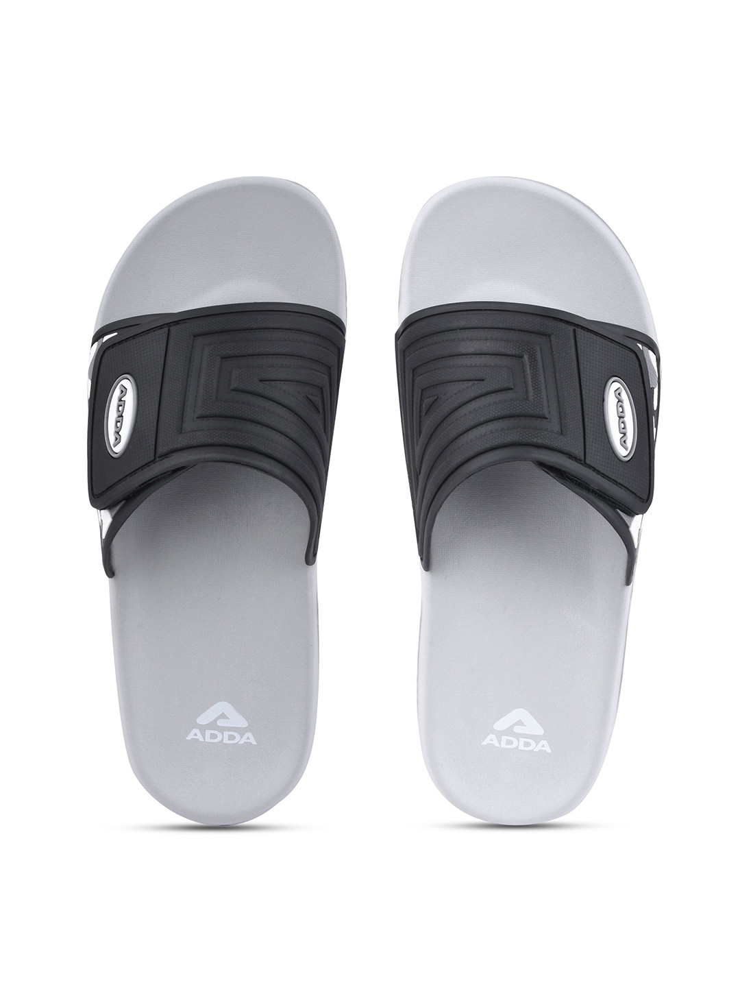 

Adda Men Open Toe Slip On Rubber Sliders, Black