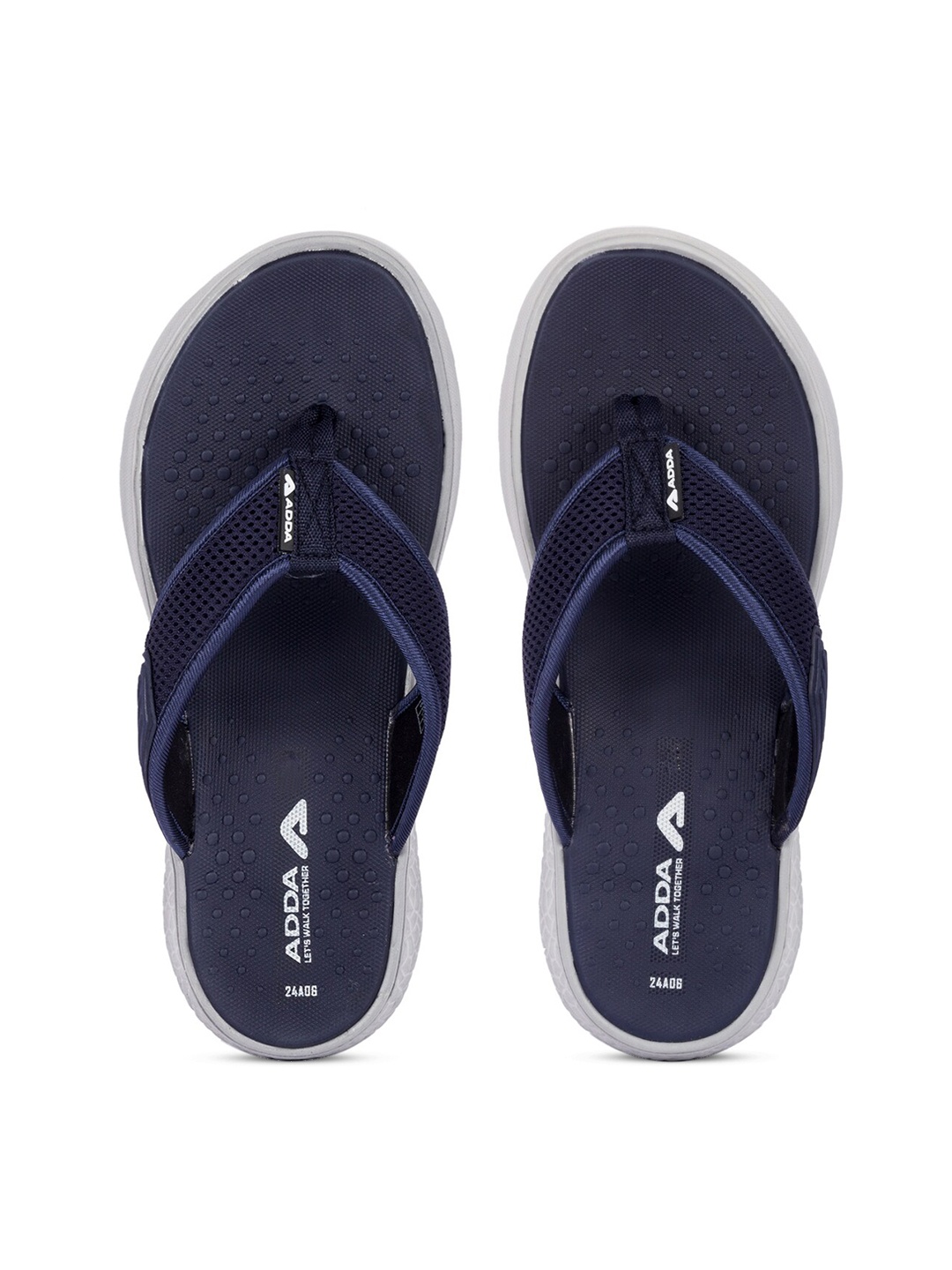 

Adda Men T-Straps Rubber Thong Flip-Flops, Navy blue