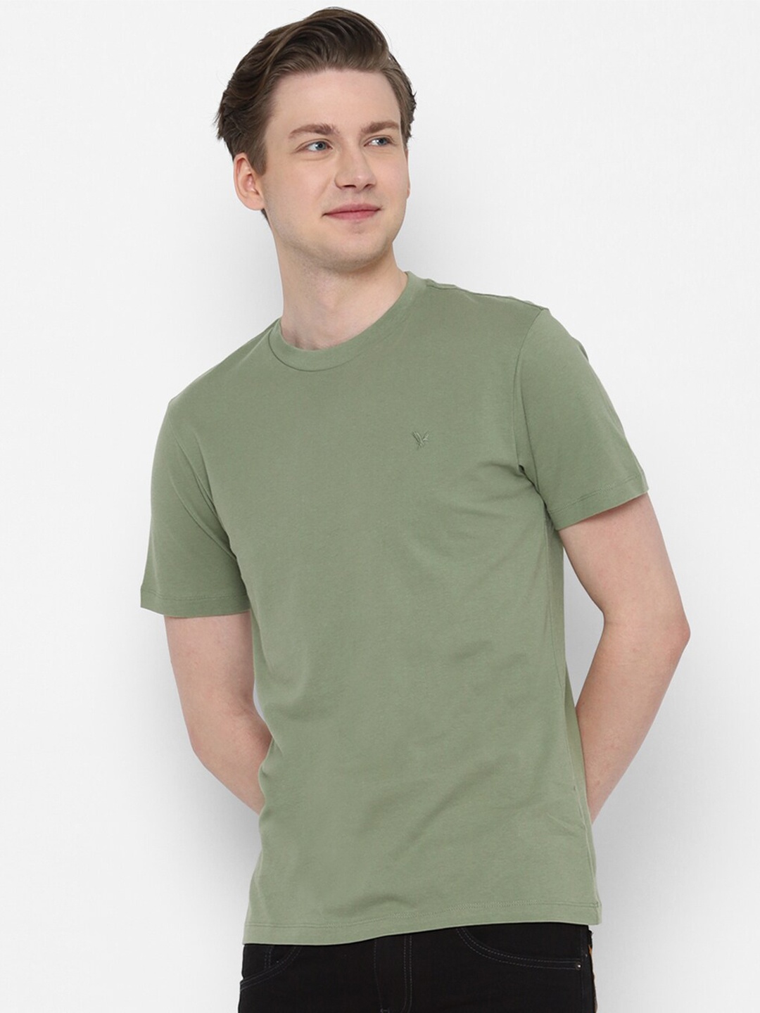 

AMERICAN EAGLE OUTFITTERS Round Neck Pure Cotton T-shirt, Green
