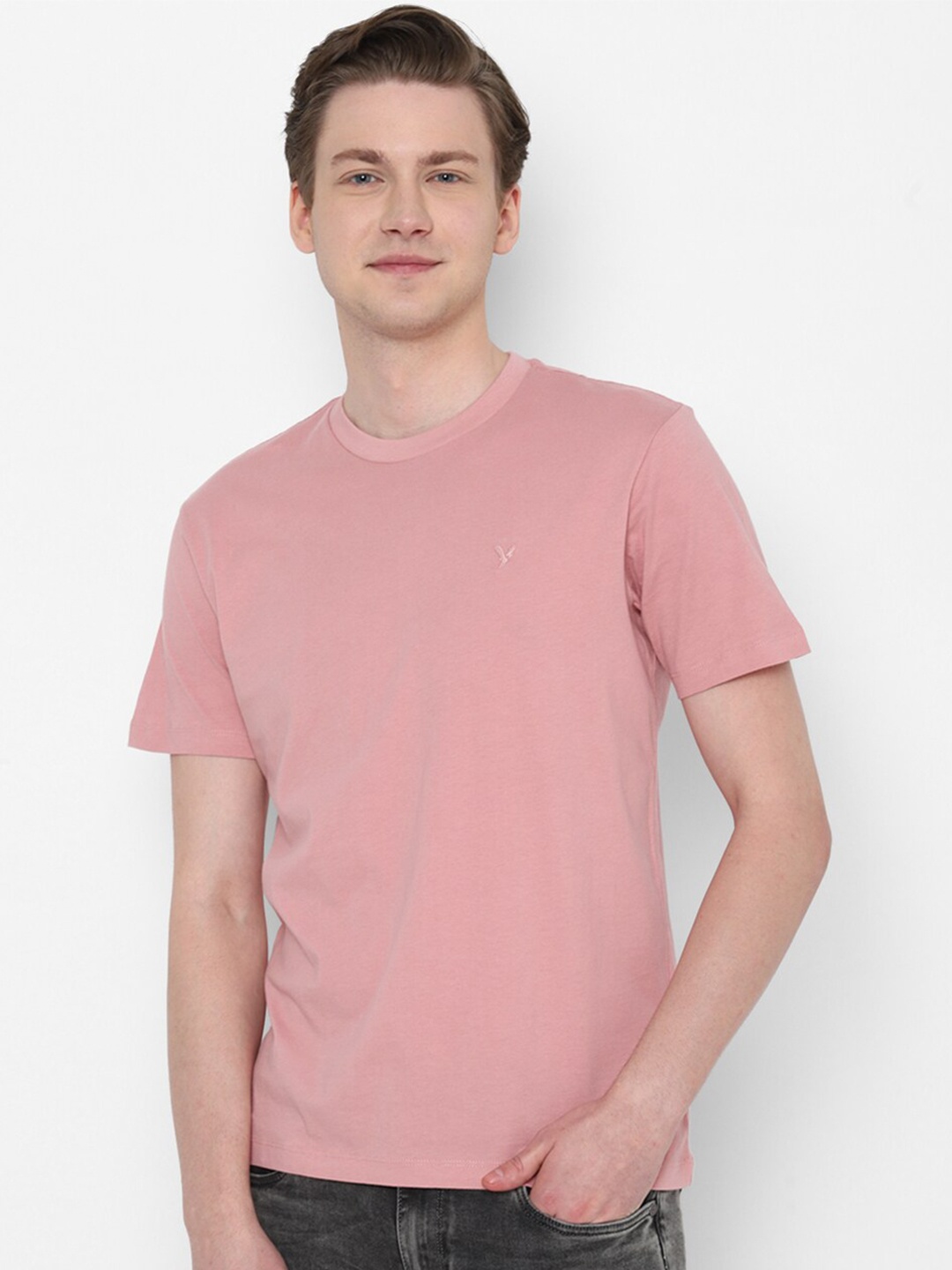 

AMERICAN EAGLE OUTFITTERS Round Neck Pure Cotton T-shirt, Pink