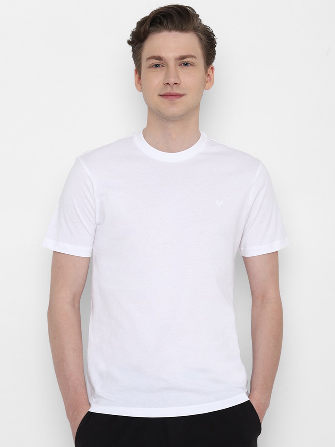 

AMERICAN EAGLE OUTFITTERS Round Neck Short Sleeves Pure Cotton T-shirt, White