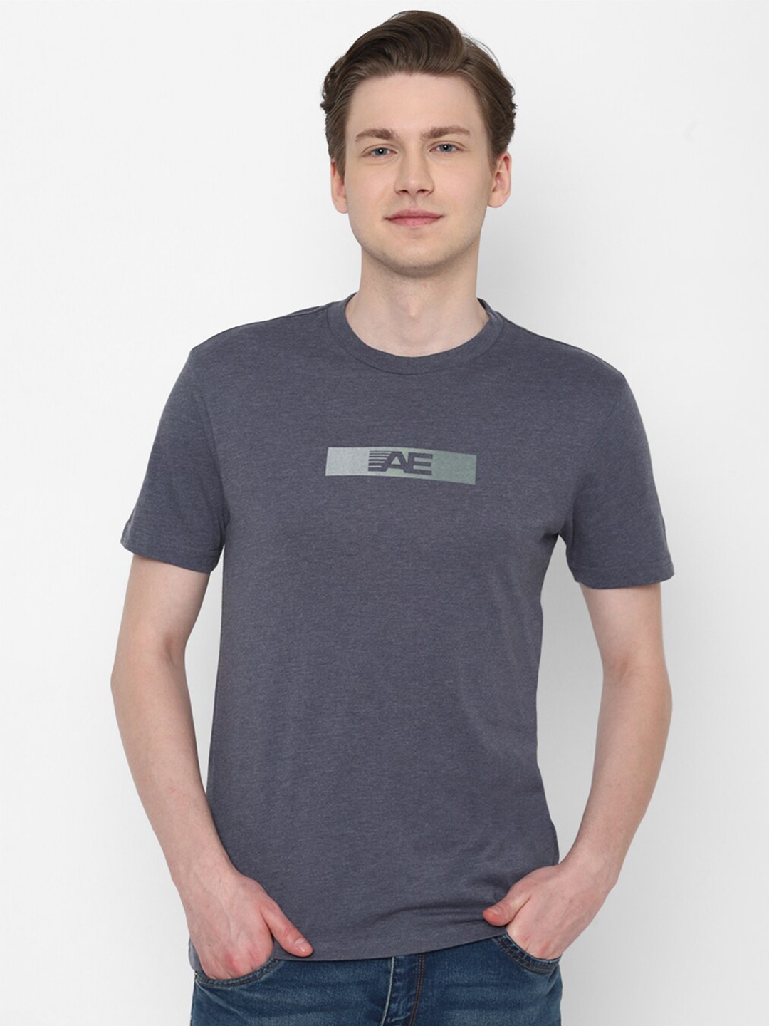 

AMERICAN EAGLE OUTFITTERS Typography Printed T-shirt, Grey