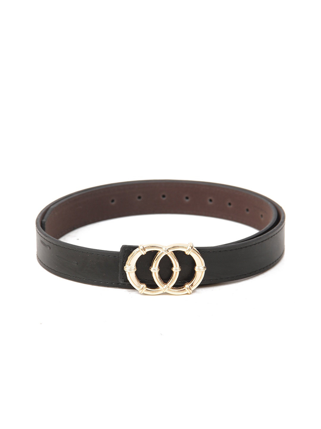 

Calvadoss Girls Synthetic Leather Push Pin Slim Belt, Black