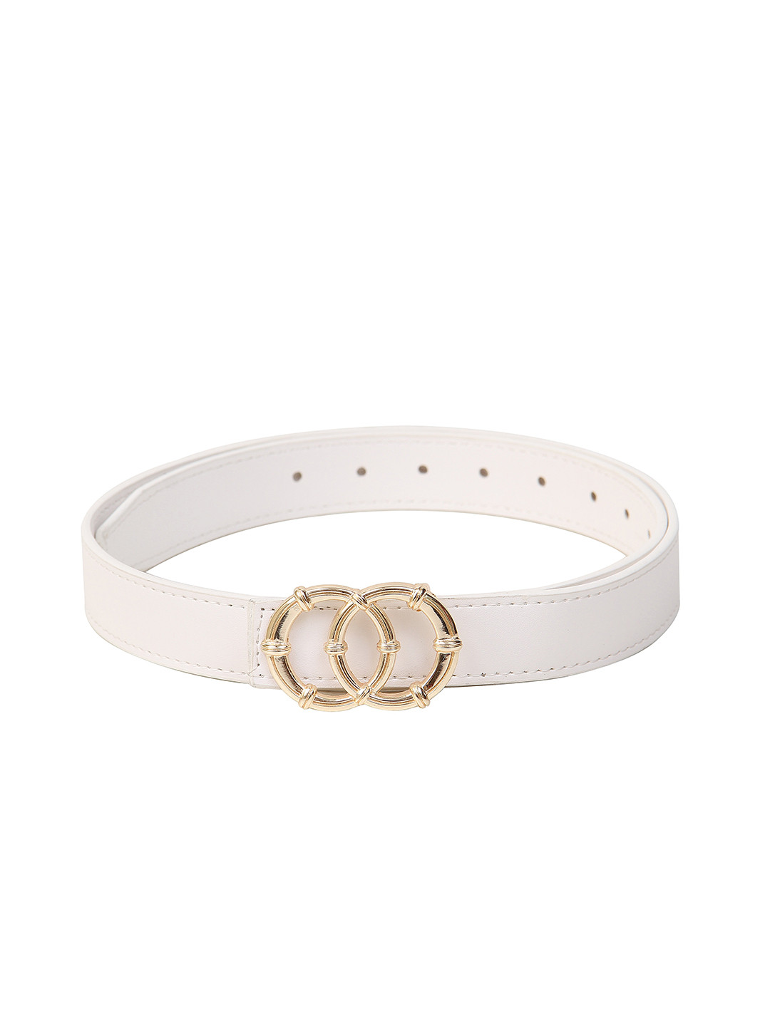 

Calvadoss Women Push pin Wide Belt, White