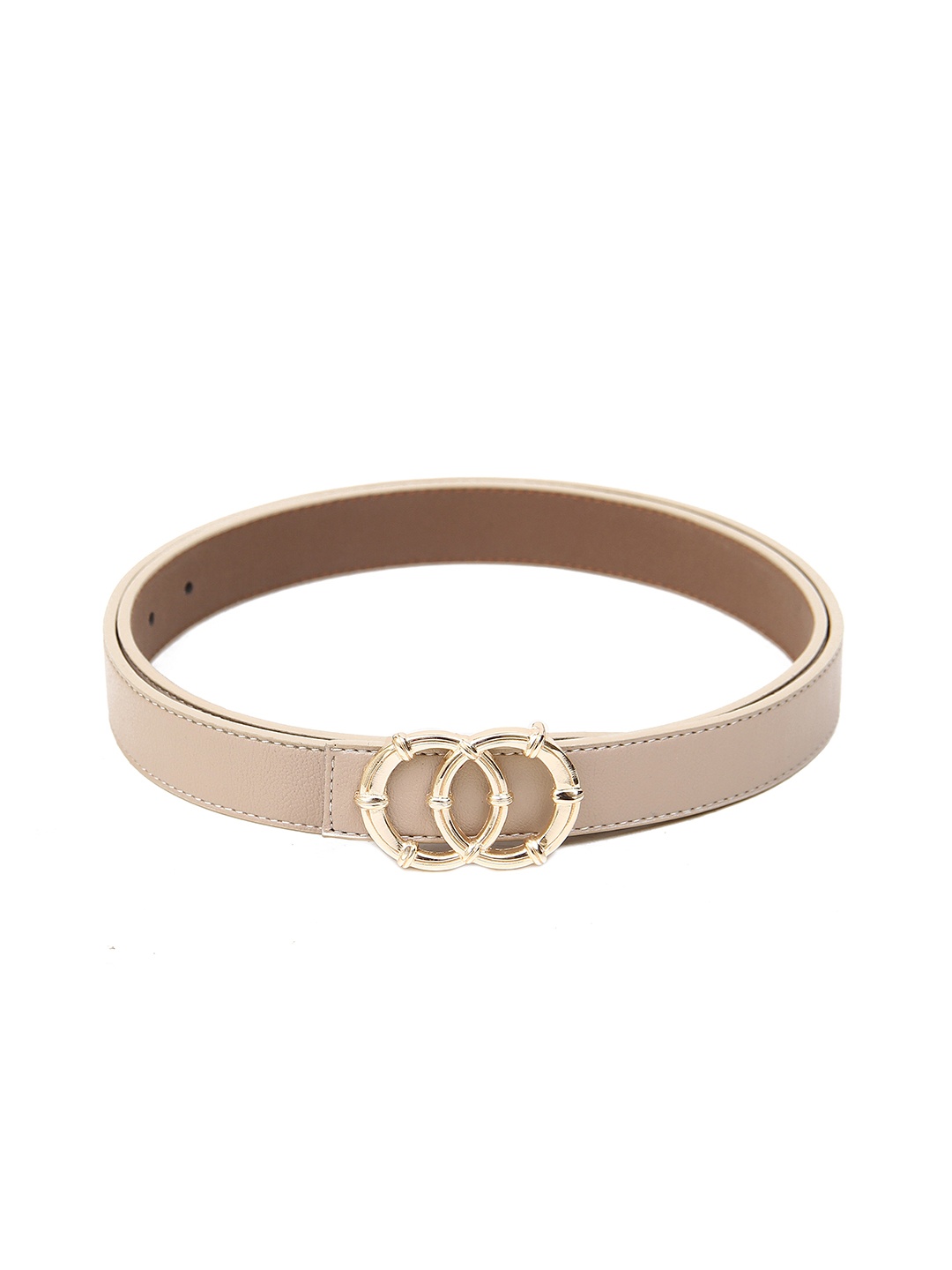 

Calvadoss Women Textured Belt With Push Pin, Beige