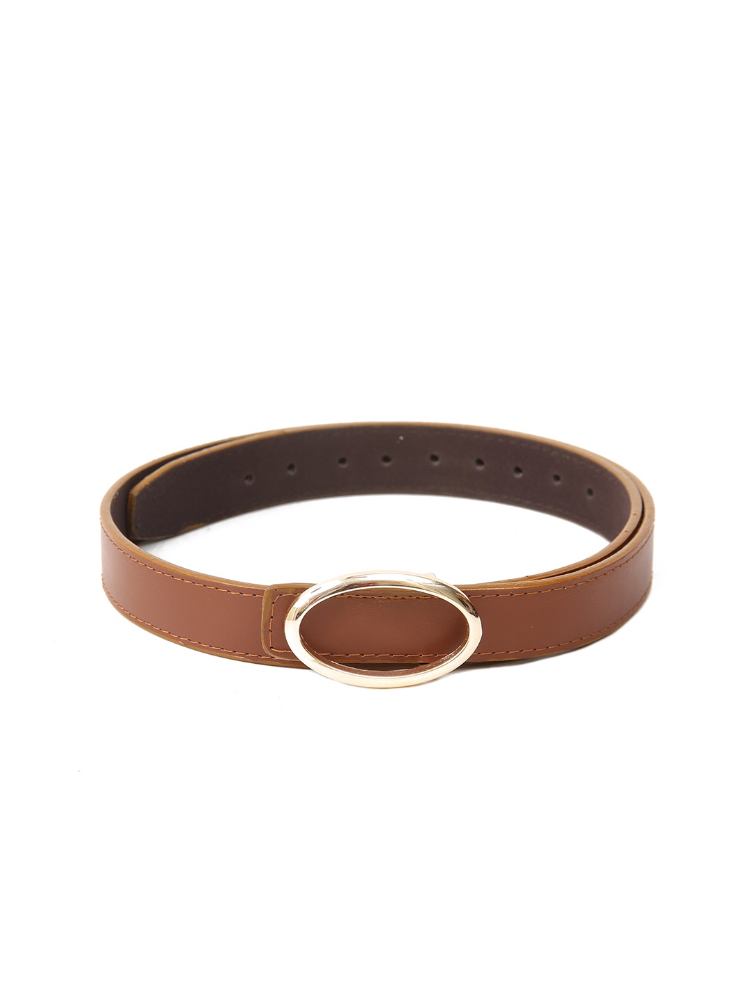 

Calvadoss Boys Solid Belt With Push Pin, Tan