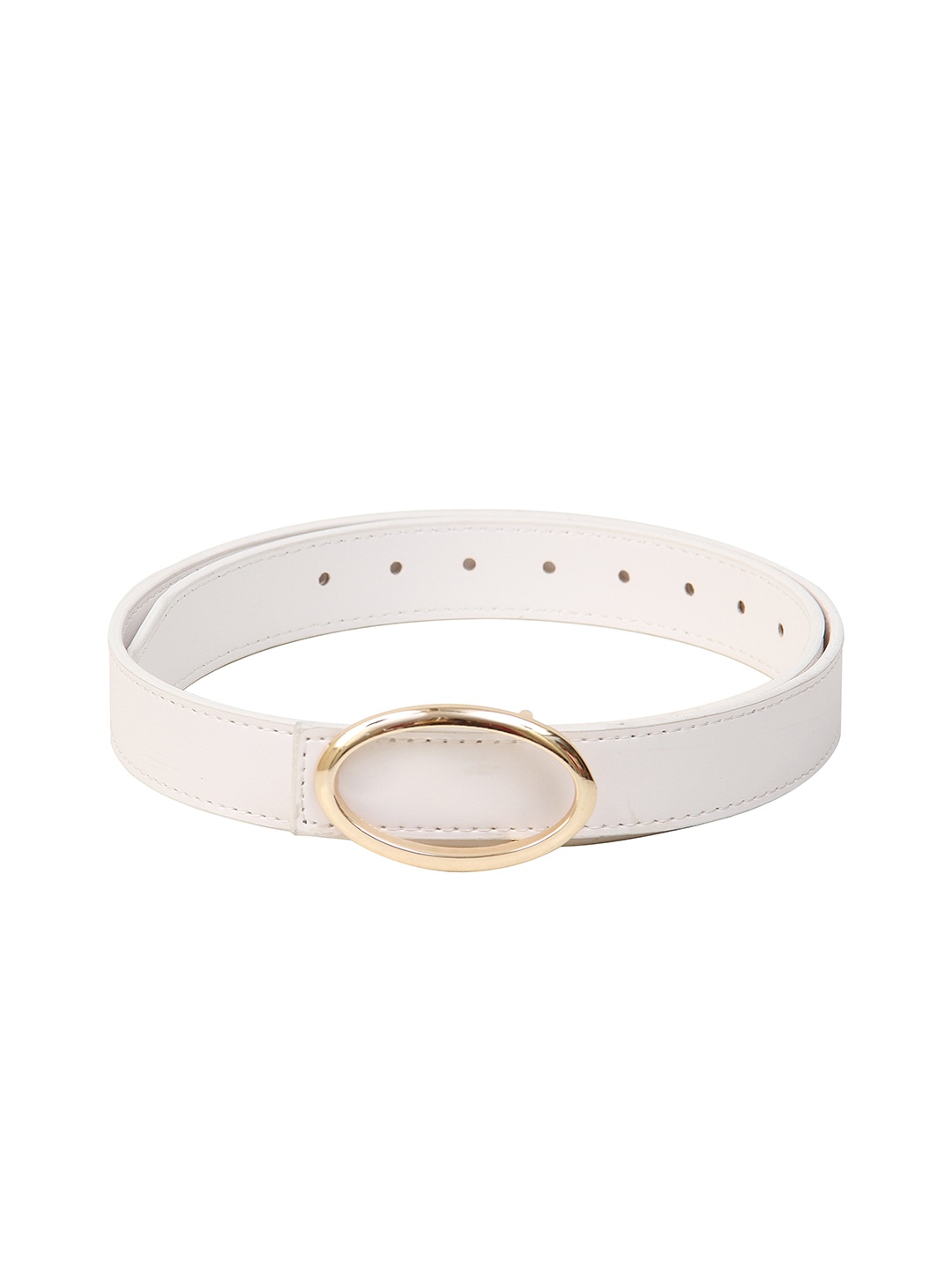 

Calvadoss Boys Solid Belt With Push Pin, White