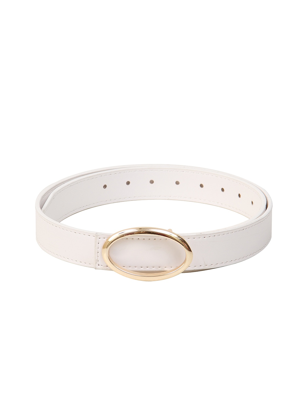 

Calvadoss Girls Synthetic Leather Push Pin Slim Belt, White