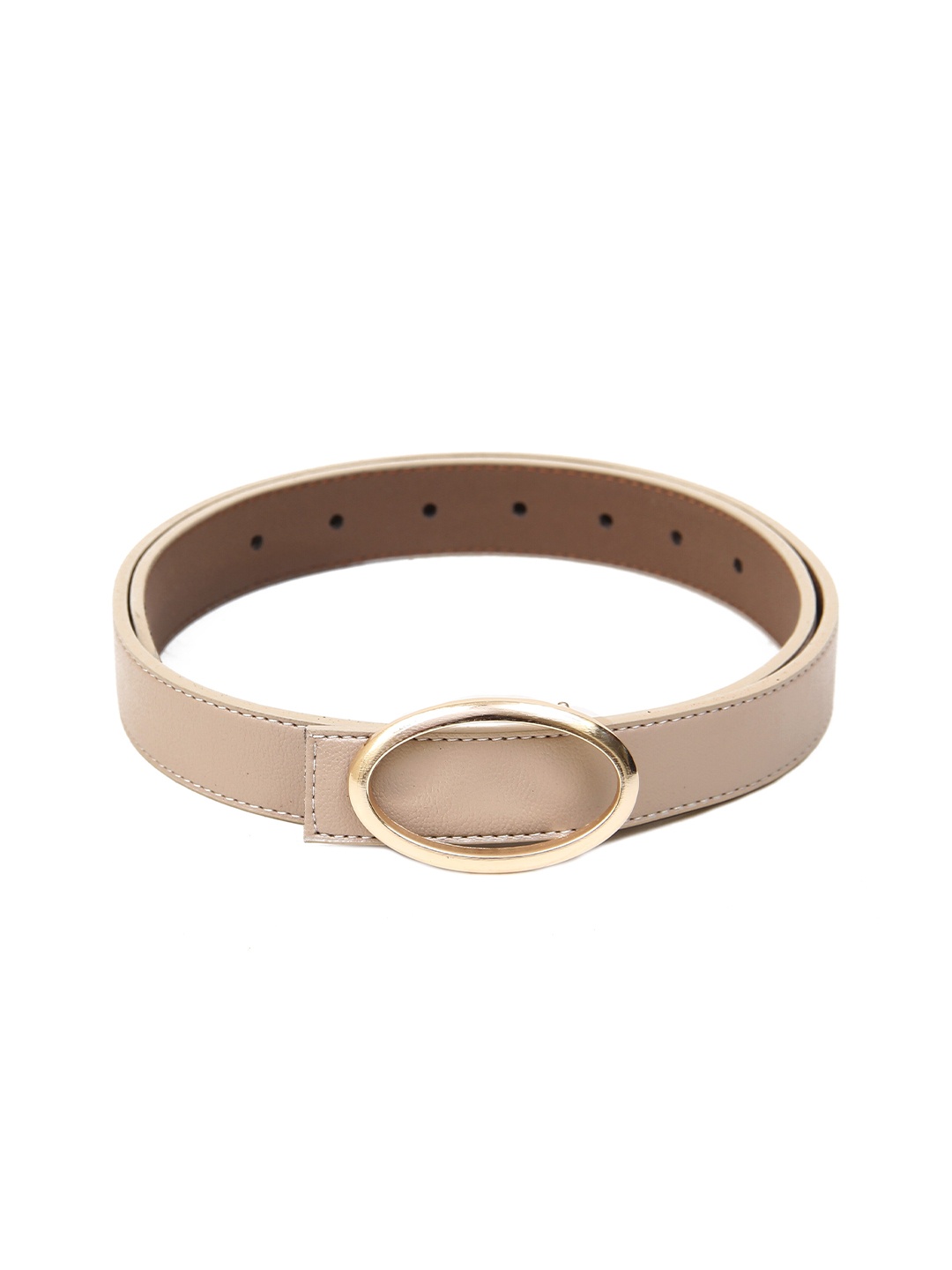 

Calvadoss Women Textured Push Pin Closure Belt, Beige