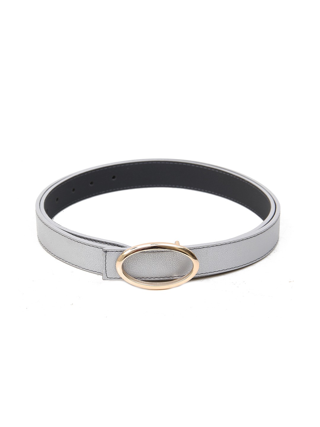 

Calvadoss Women Push Pin Closure Belt, Silver