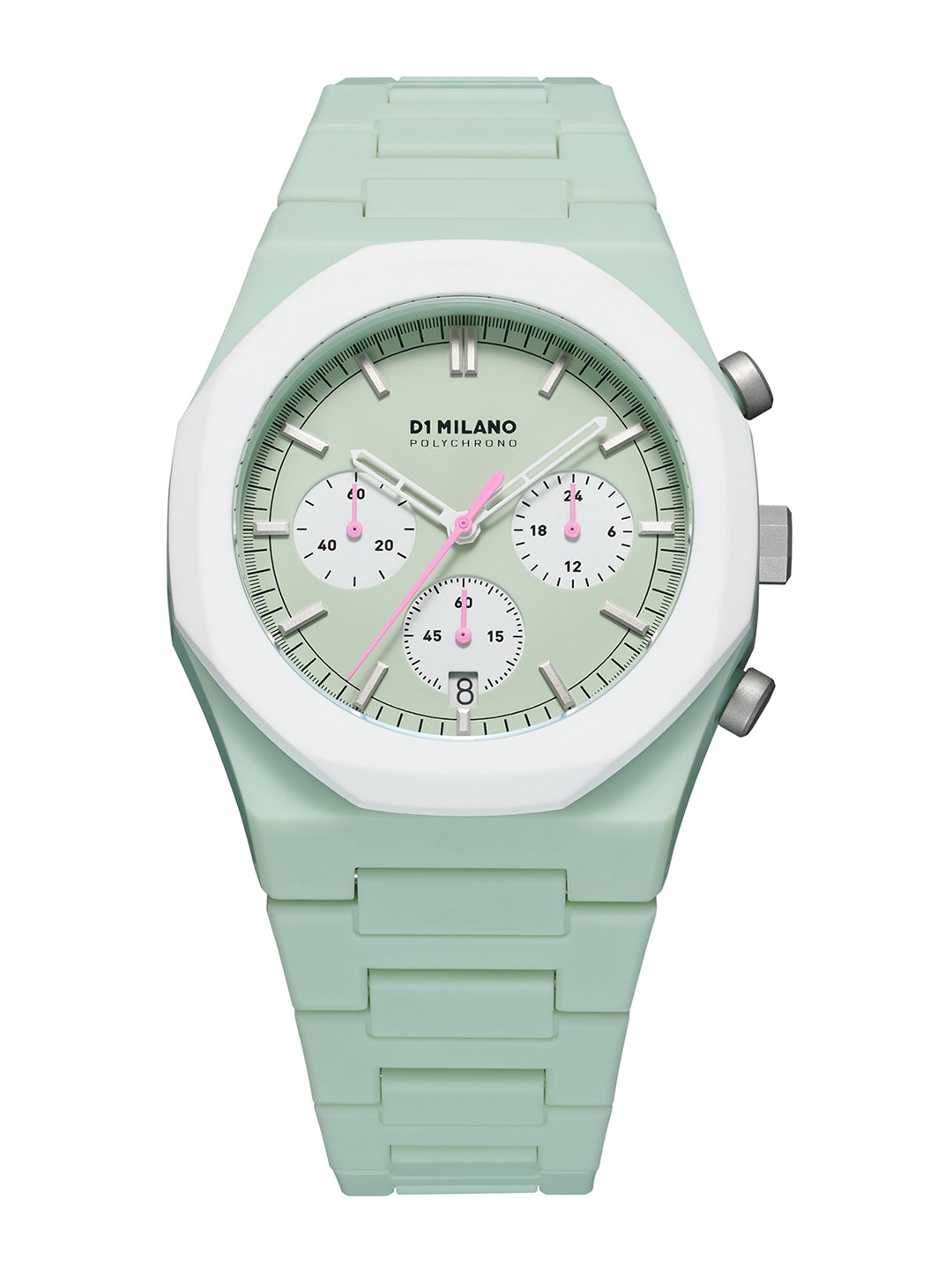 

D1 Milano Men Round Dial & Textured Straps Analogue Chronograph Watch- PHBJ02, Green