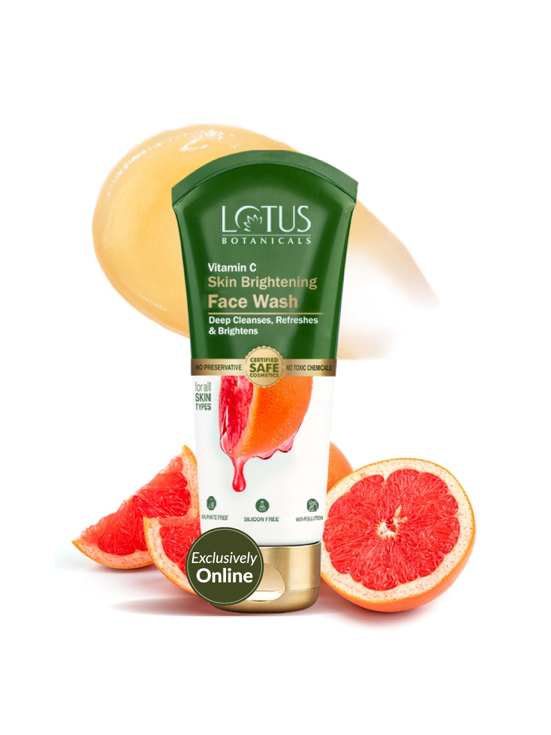

Lotus Botanicals Vitamin C Sulphate Free Skin Brightening Face Wash - 100 ml, Green