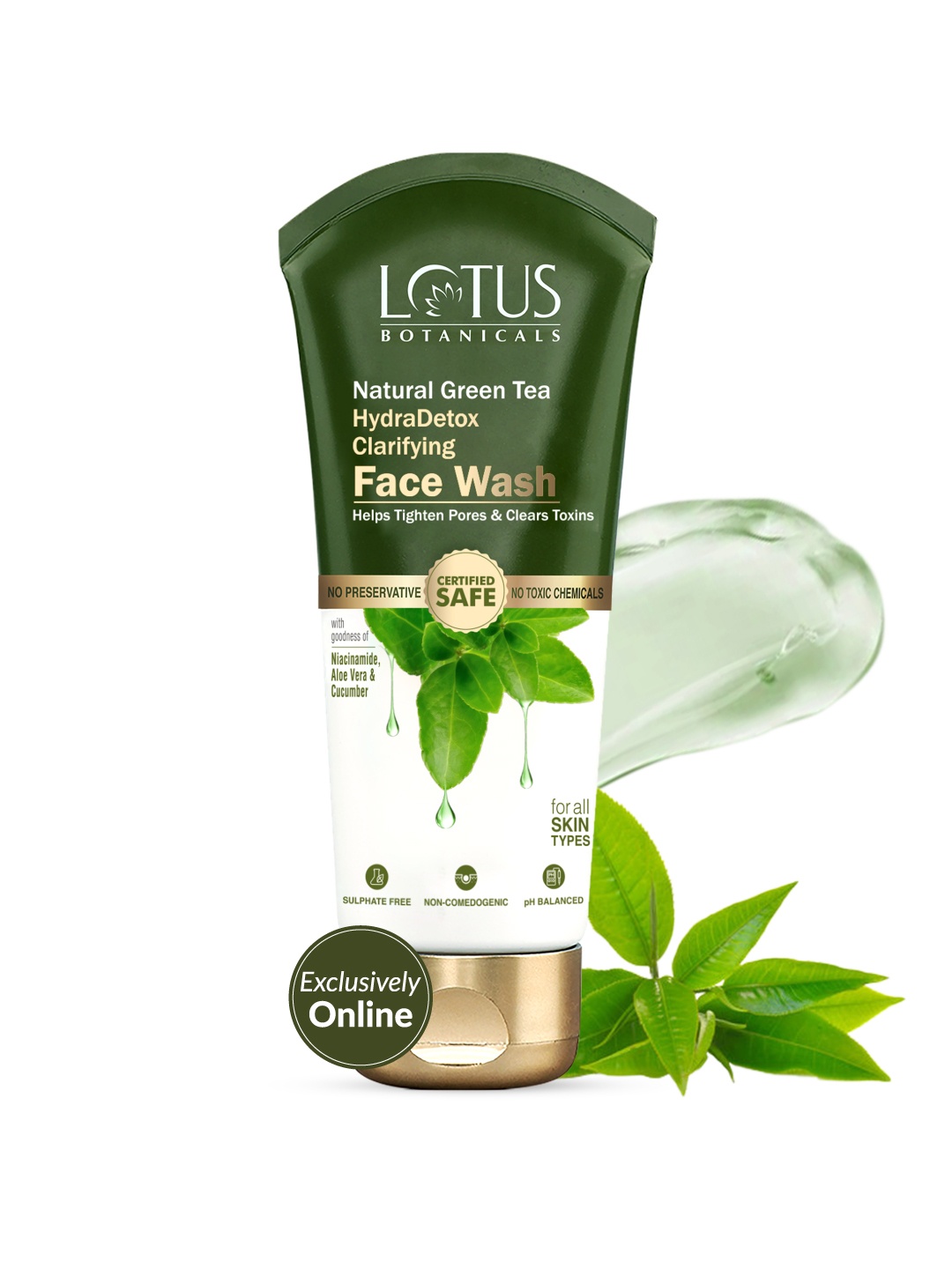 

Lotus Botanicals Natural Green Tea HydraDetox Clarifying Face Wash with Niacinamide-100 ml