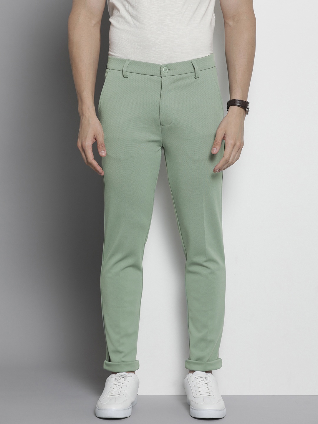 

The Indian Garage Co. X Luxe Men Slim Fit Trousers, Green