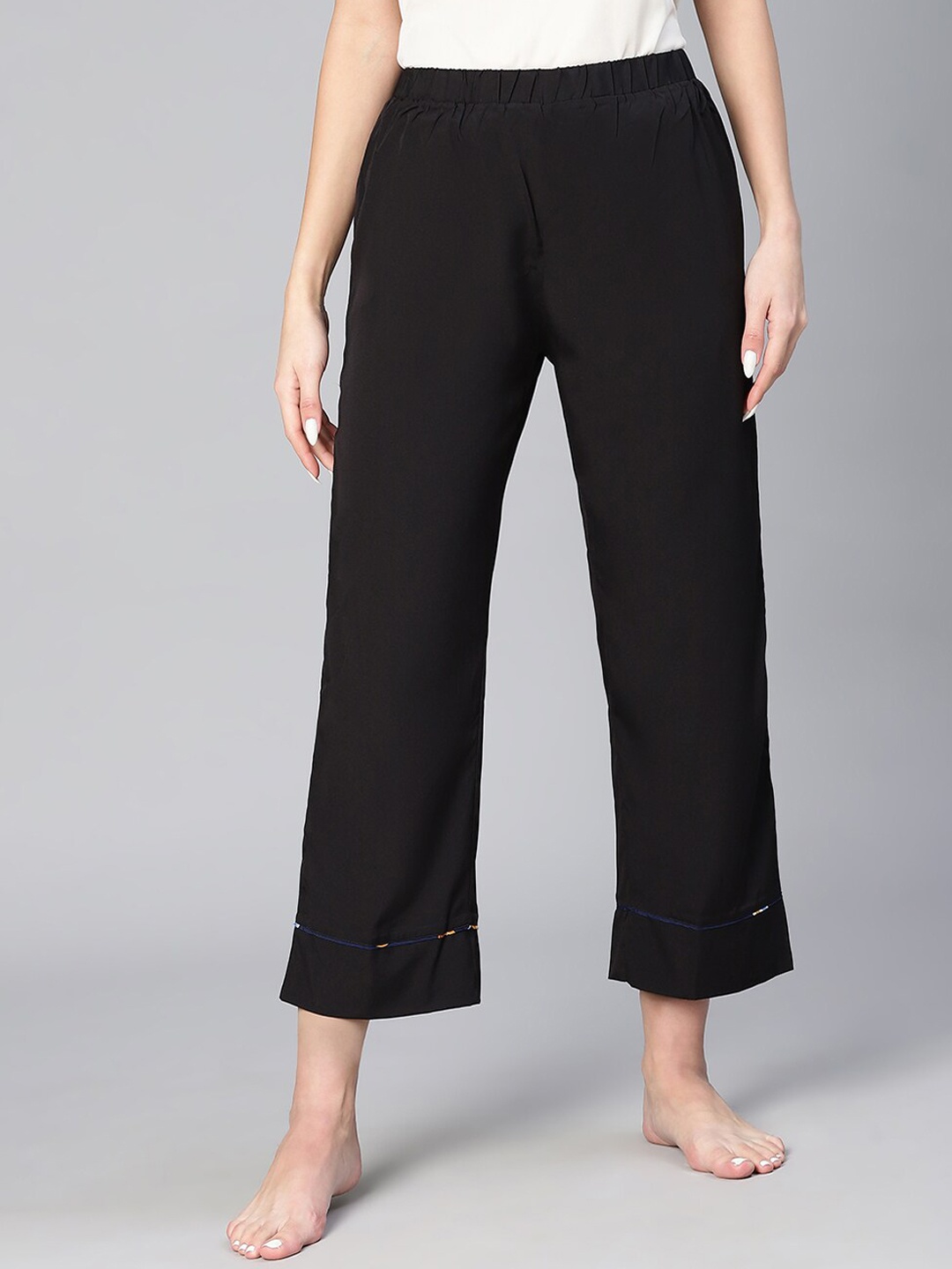 

Oxolloxo Women Straight Fit Lounge Pants, Black