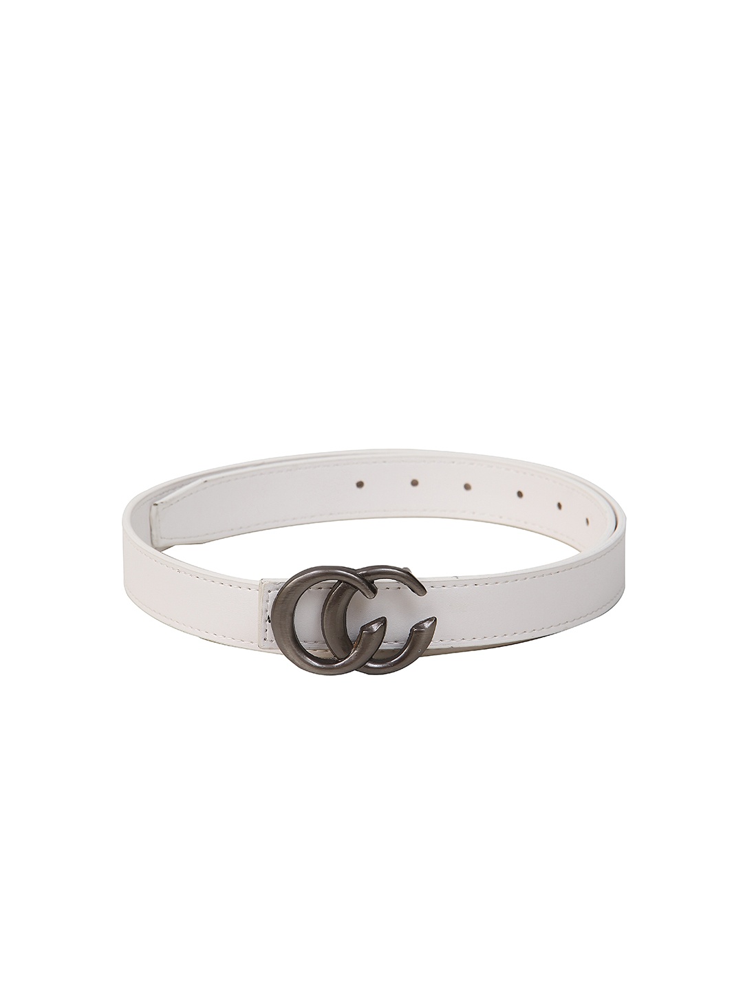 

Calvadoss Girls Push Pin Wide Belt, White