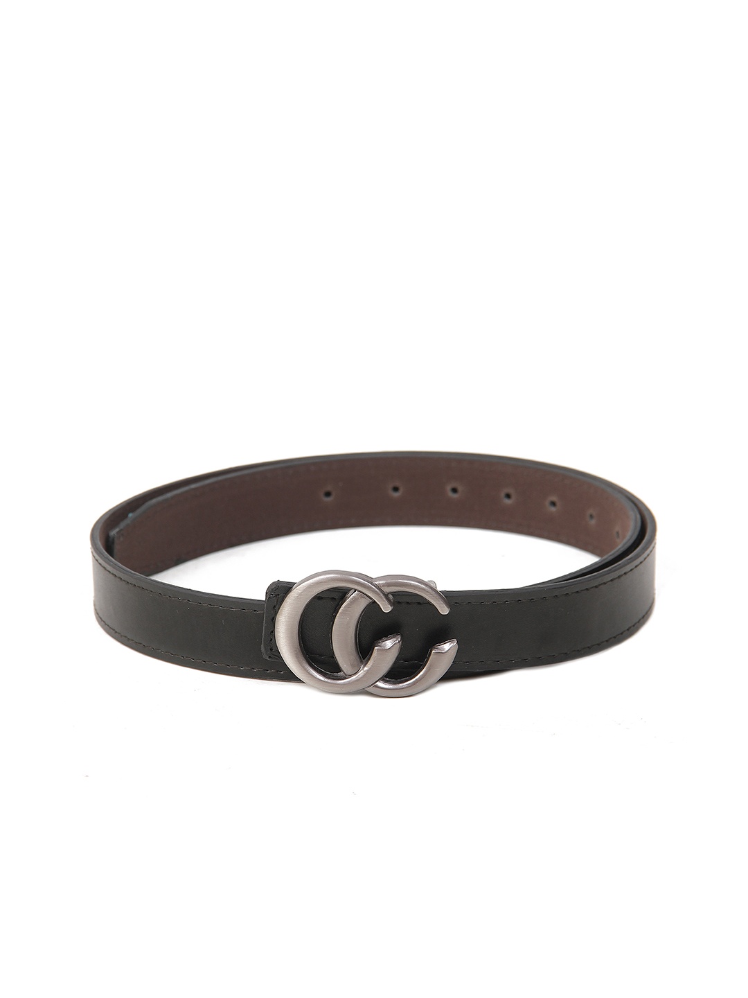 

Calvadoss Women Textured Belt With Push Pin, Black