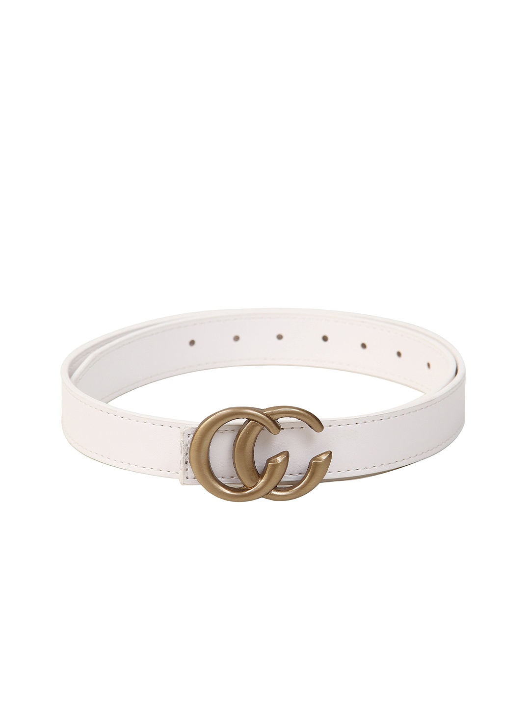 

Calvadoss Boys Textured Belt With Push Pin, White