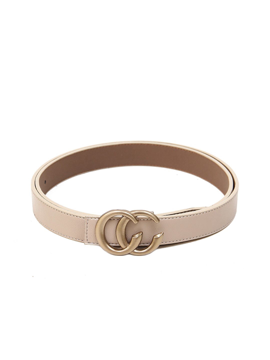 

Calvadoss Girls Push Pin Closure Belt, Beige