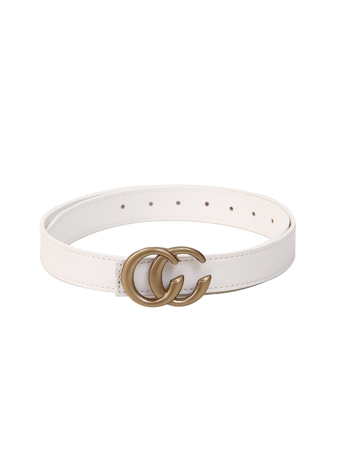 

Calvadoss Girls Textured Push Pin Closure Belt, White