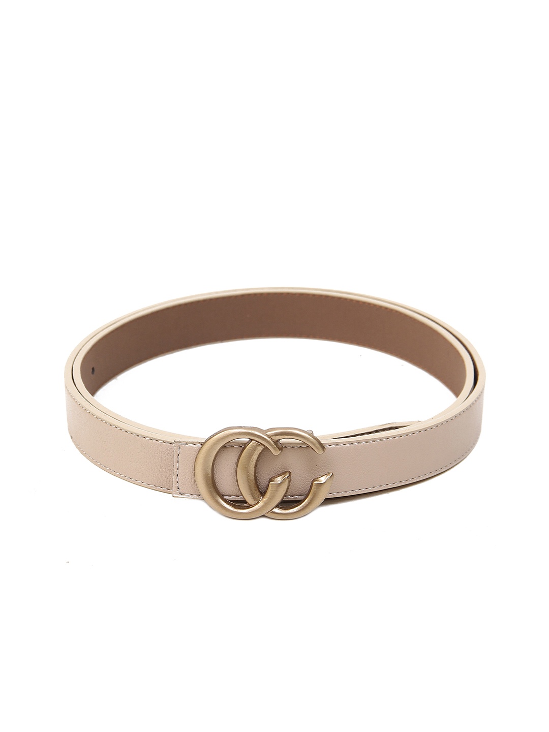 

Calvadoss Women Textured Push Pin Belt, Beige