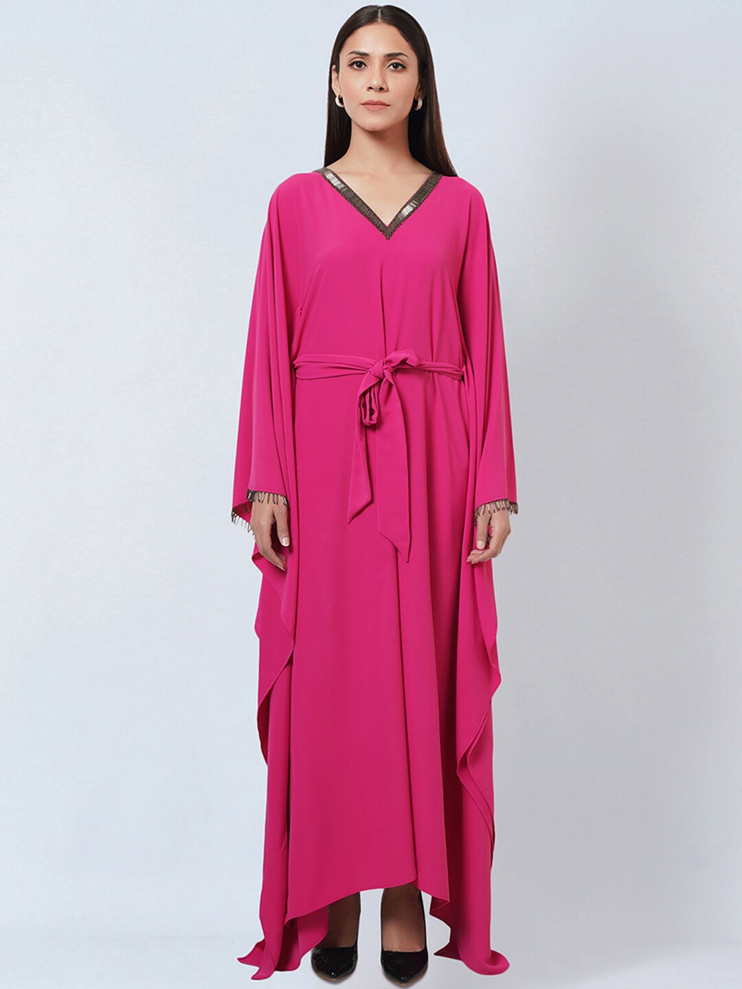 

First Resort by Ramola Bachchan Pink Crepe Blouson Dress