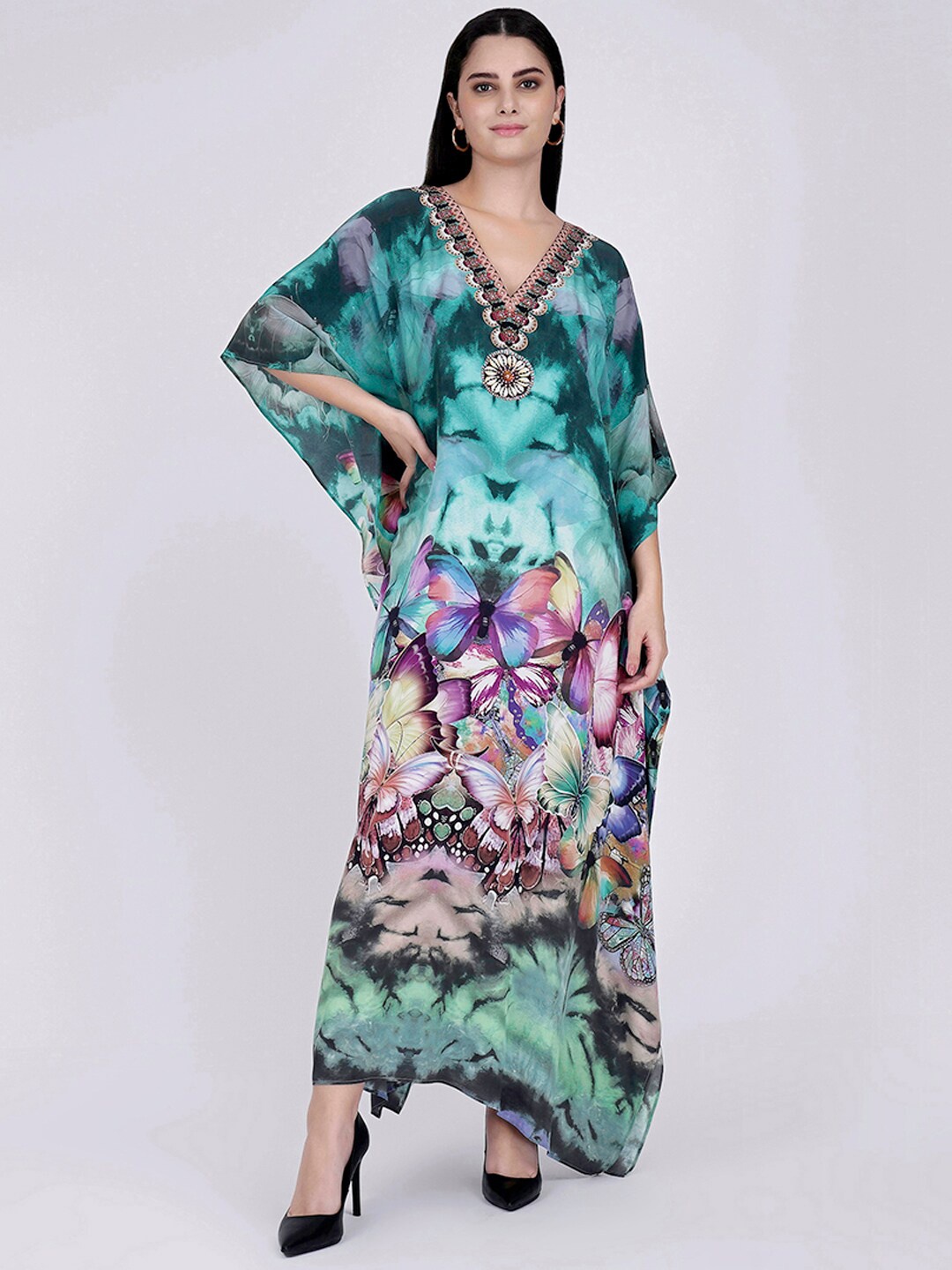 

First Resort by Ramola Bachchan Multicoloured Print Crepe Maxi Dress, Multi