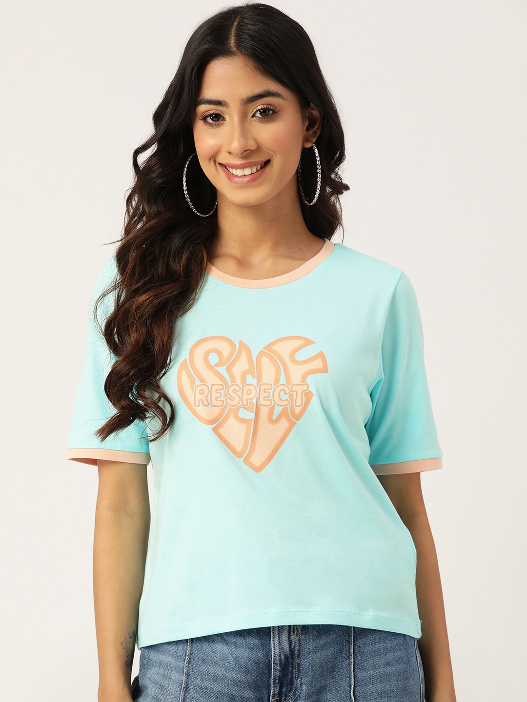 

Madame Printed Pure Cotton T-shirt, Blue