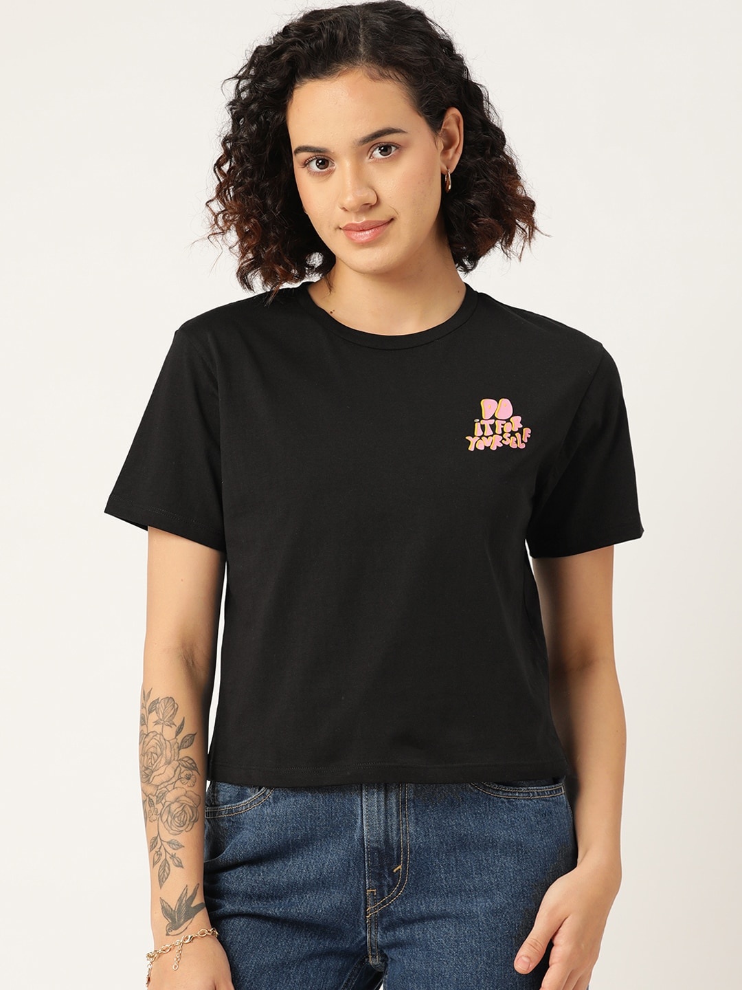 

Madame Pure Cotton Solid T-shirt, Black