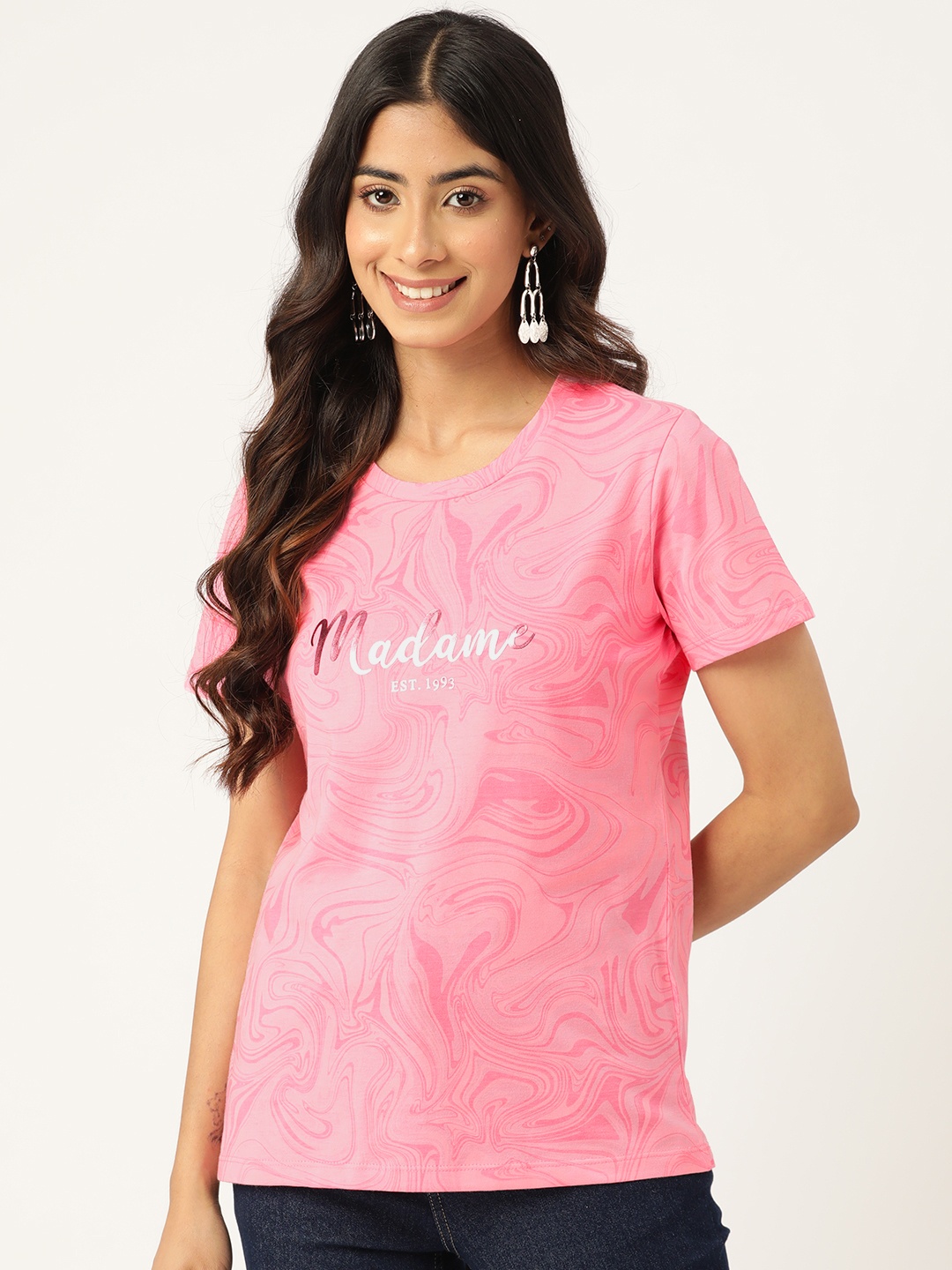 

Madame Pure Cotton Printed T-shirt, Pink