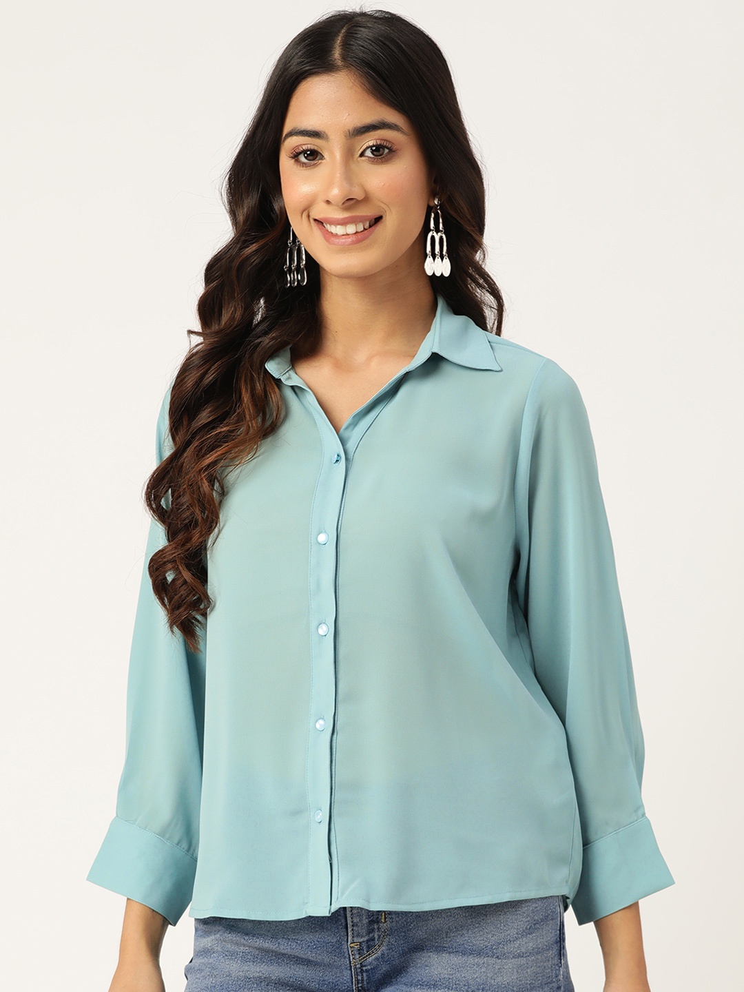 

Madame Women Casual Shirt, Sea green