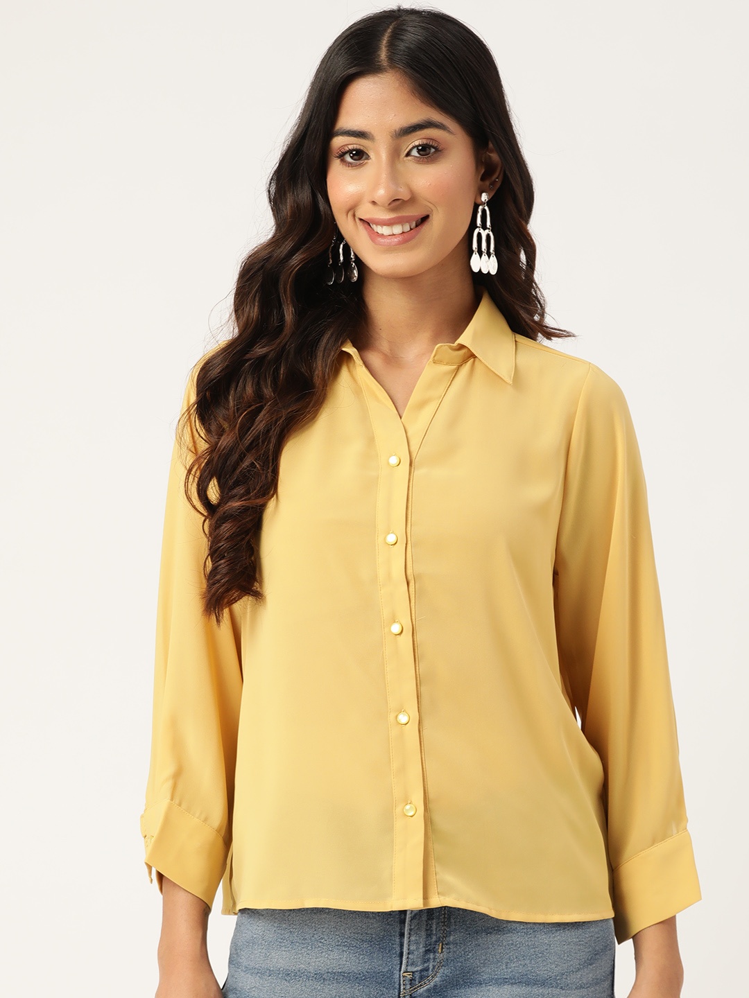 

Madame Women Casual Shirt, Mustard