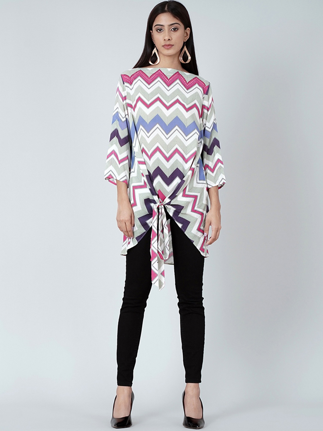 

First Resort by Ramola Bachchan Printed Kaftan Top, Pink