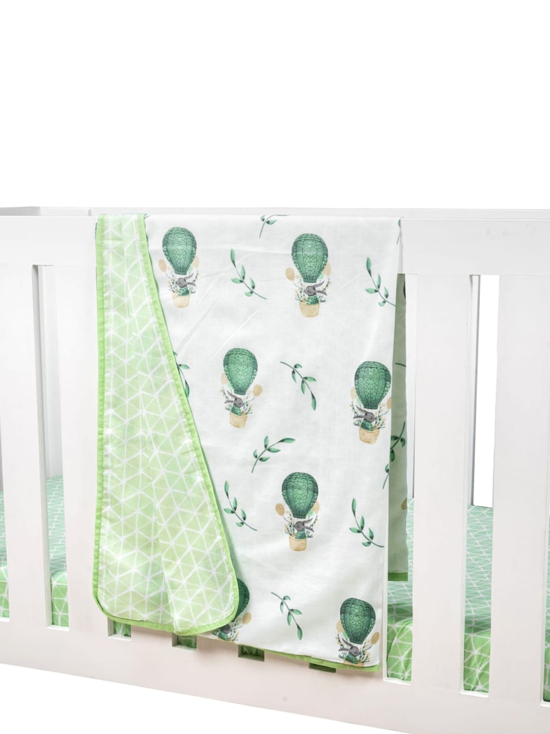 

THEONI Cappadocia Dreams Kids Green AC Room 150 GSM Organic Cotton Single Bed Blanket