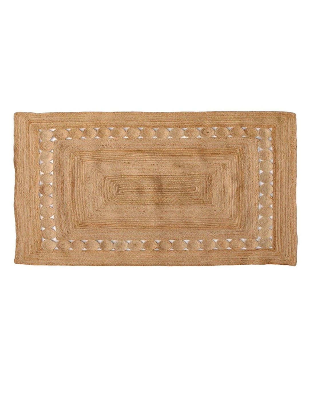 

THE HANDMADE FLAIR Beige Self-Designed Jute Rug