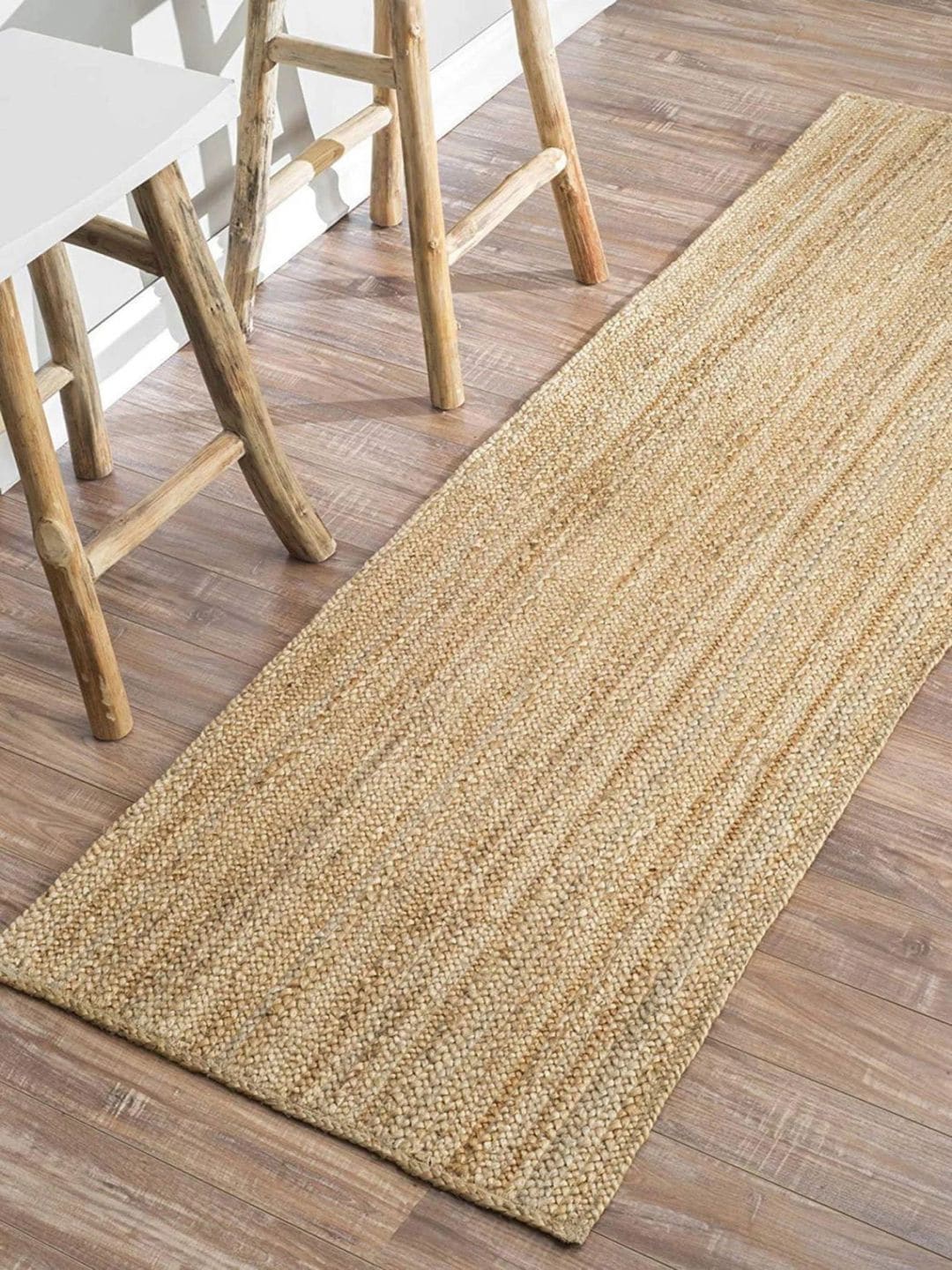 

THE HANDMADE FLAIR Beige Self-Design Jute Floor Carpet