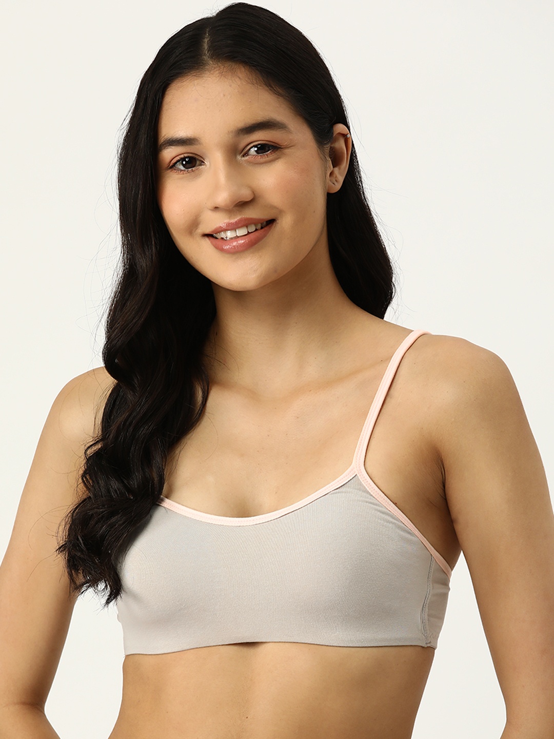 

AMOSIO Full Coverage Non Padded T-shirt Bra, Grey melange