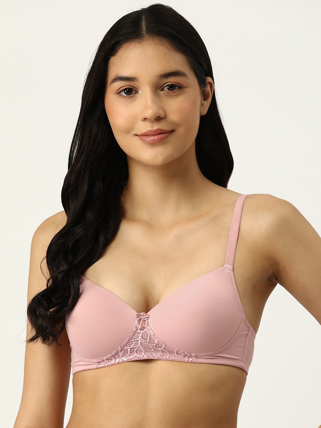 

AMOSIO Full Coverage Lightly Padded Seamless T-shirt Bra, Pink